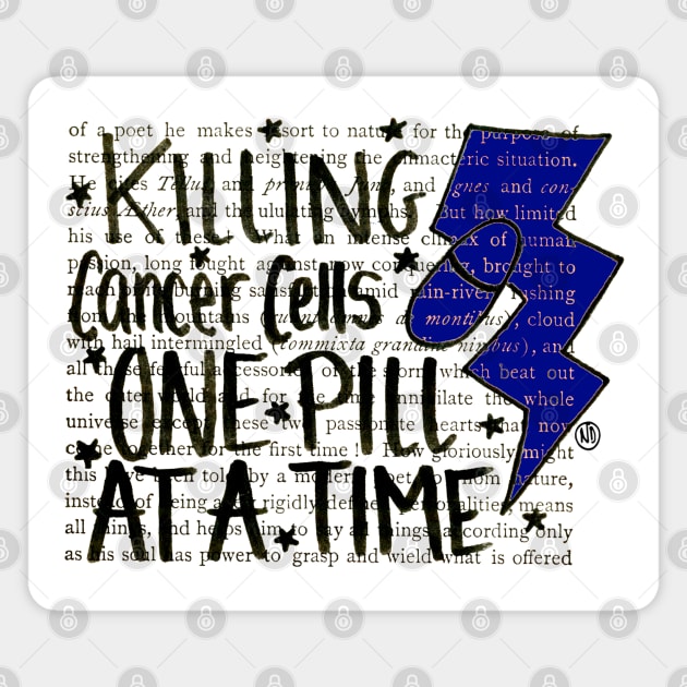 Killing Cancer - black design w/dark blue Magnet by Polkadotdreamer